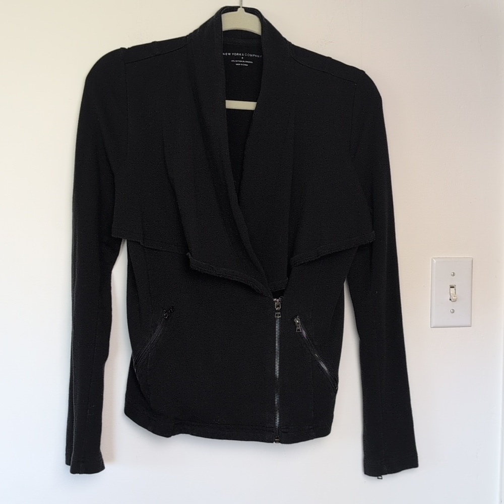 New York & Company Black Jersey Jacket with Shawl Collar Medium NWOT